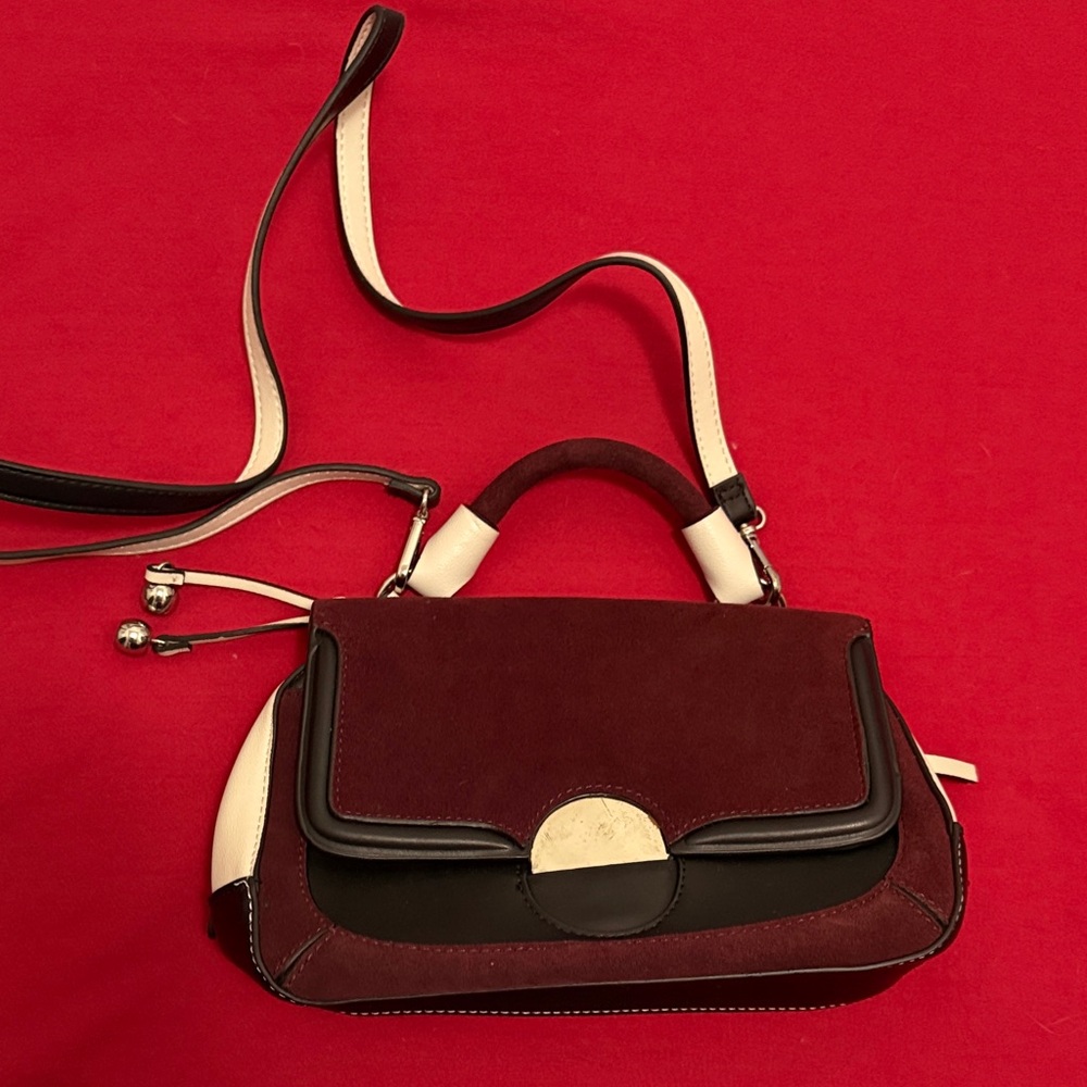 Elegant Burgundy and Cream Handbag